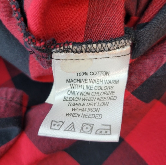 Foxcroft Womens Button Up Check Blouse Red Black Size 10 - Picture 8 of 12